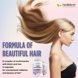 healblend Hair Skin and Nails Vitamins for Women with Biotin 5000 mcg, Iron and Manganese | Vegan, Non-GMO | 60 Capsules healblendBuy Supplements Australia