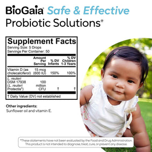 BioGaia Immune Active Baby Probiotic Drops + Vitamin D - for Babies & Toddlers 0-36 Months - Supports Digestive & Immune Health