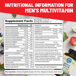 Whole World Wellness Mens Daily Multivitamin Multimineral Supplement for Energy, Focus, Stamina & Performance. Made for Men with 30+ Nutrients, Fruit & Energy Blend. Mens Vitamins, Made in The USA. WHOLE WORLD WELLNESSBuy Supplements Australia