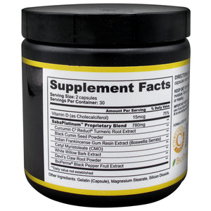 Saba Platinum Joint Support – High Absorption Curcumin C3 Reduct & Boswellia – Fast Acting Turmeric Supplement for Joint Pain Relief, Mobility & Healthy Inflammation Response – 60 Vegan Capsules SabaBuy Supplements Australia