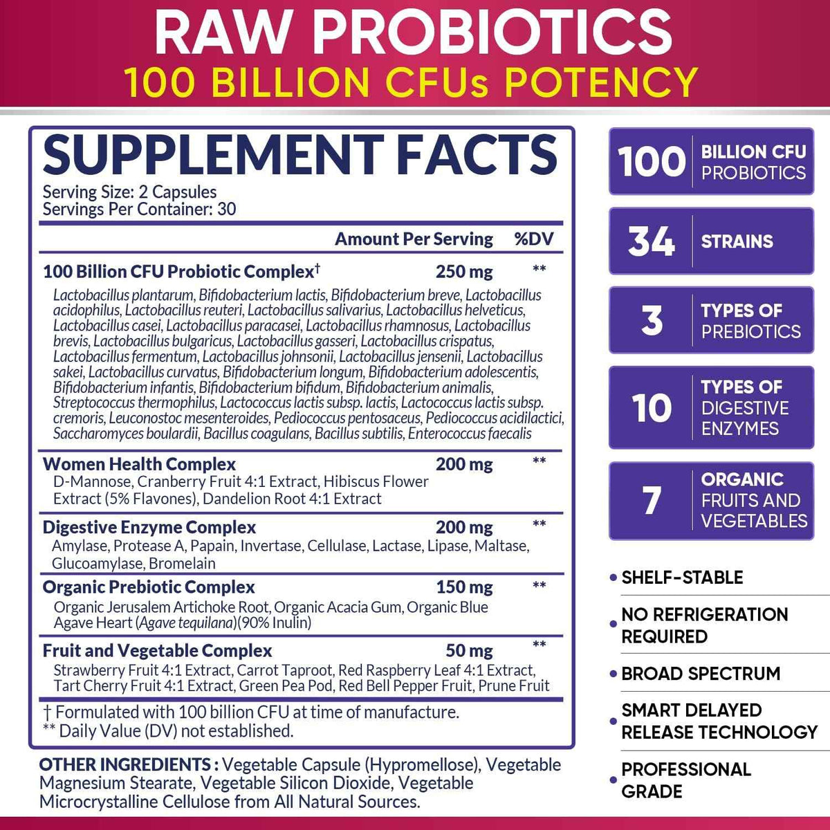 Wholesome Wellness 100 Billion CFUs with Prebiotics and Organic Probiotics 100 Billion CFU for Men and Women Bundle