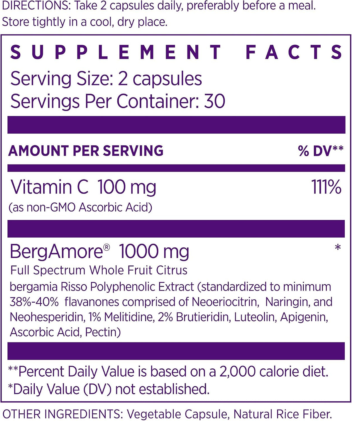 NAOMI Italian Citrus Bergamot 1000mg Extra Strength - Supports Healthy Cholesterol & Triglyceride Levels Already in Normal Range - Patented BergAmore Extract, 7 Key Polyphenols, 30-Day Supply