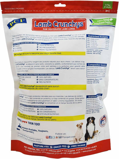 PCI Pet Center Inc Lamb Crunchys raw dehydrated Lamb Dog - 16 oz