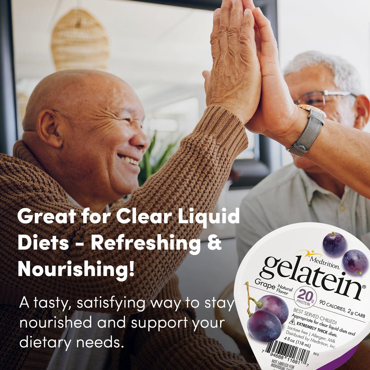 Medtrition Gelatein Grape - High Protein, Sugar Free Gelatin with 20 grams of protein | Ideal for clear liquid diets, swallowing difficulties, bariatric, dialysis and oncology (12 Pack)