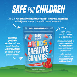 TASTY GAINS Kids & Teen Creatine Gummies with Vitamin B12 for Growth Support, Easy Chew Daily Supplement, Gummy Vitamins for Kids and Teens, Ages 5+ TASTY GAINS buy supplements Au