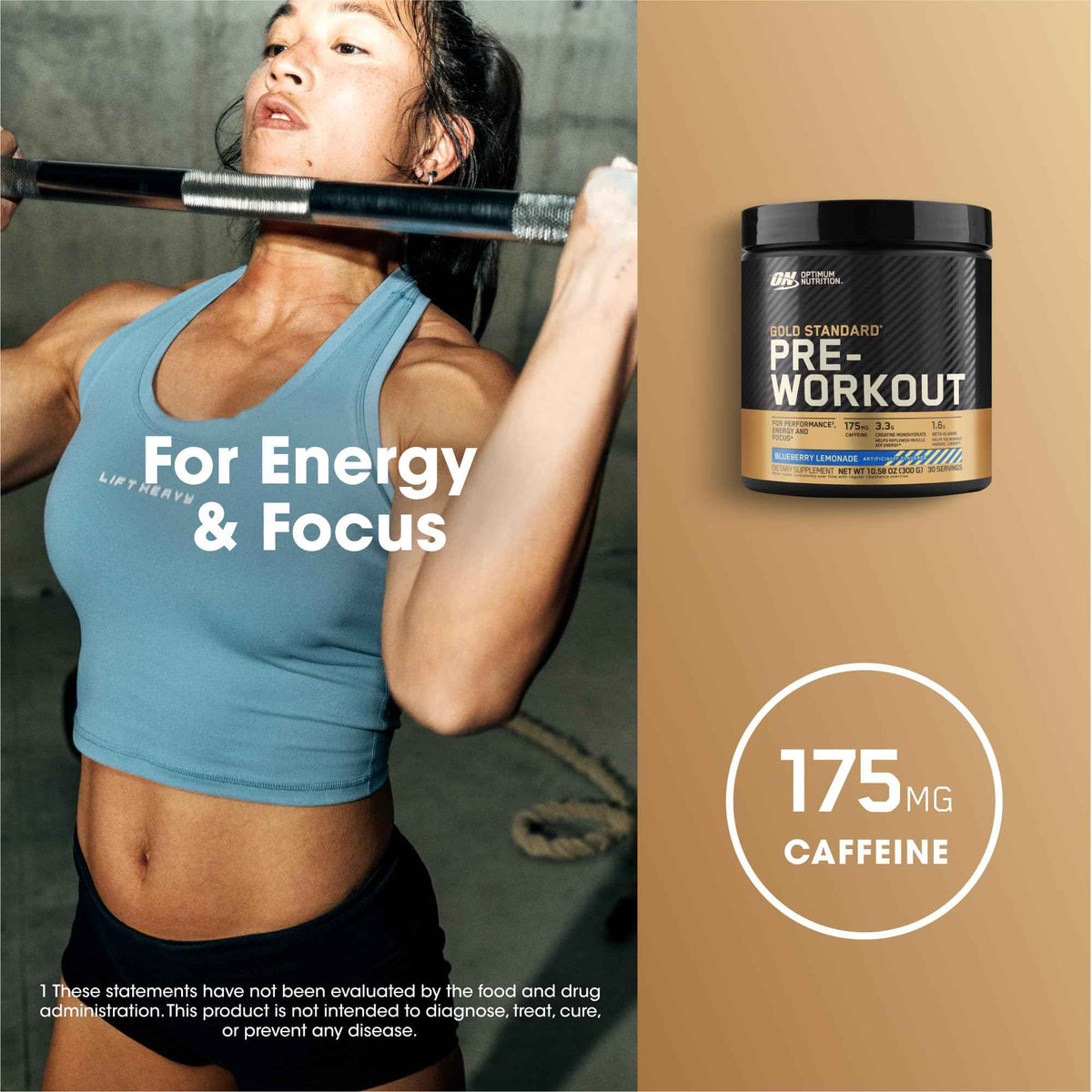 Optimum Nutrition Gold Standard Pre-Workout, Vitamin D for Immune Support, with Creatine, Beta-Alanine, and Caffeine for Energy, Keto Friendly, Blueberry Lemonade