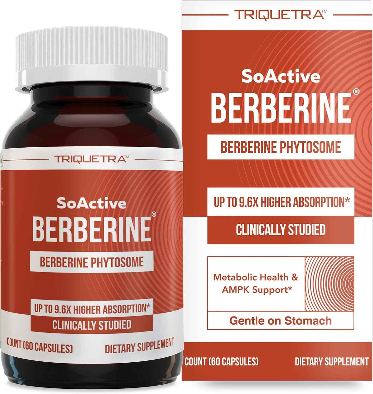SoActive Berberine 550mg: 9.6X Higher Absorption, Clinically Studied, Optimized Phytosome - Supports Metabolism & AMPK Activation - Non-GMO, Soy-Free - Clinically Validated Dose - 60 Servings