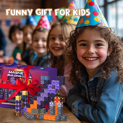 VNLINA Magnetic Blocks Building Toys - 108PCS Magnet Building Block Set Construction Cubes STEM Sensory Stacking Kids Toy for Age 3-5, 4-8, 8-12