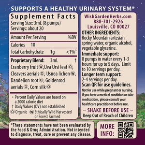 WishGarden Herbs Urinary Strength, Liquid Herbal Tincture, Cranberry, Uva Ursi & Usnea, Supports Urinary Tract Health, Eases Discomfort, Promotes Microbial Balance, 2oz WishGardenBuy Supplements Australia
