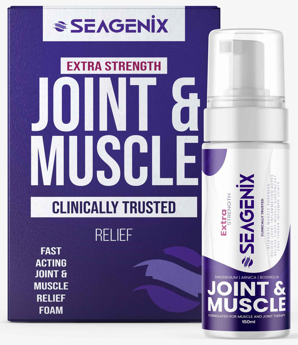 Seagenix Extra Strength Muscle + Joint Foam - Magnesium - Boswellia - Arnica - Formula - Joint and Muscle Relief - Ease Inflamed Joints and Muscles - All Natural - Joints + Muscle Relief