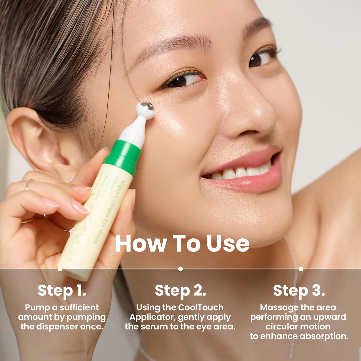 AXIS-Y Vegan Collagen Eye Serum (0.33 fl. oz) - K-Beauty Triple Hyaluronic Acid & Peptide Complex for Elasticity & Dark Circles