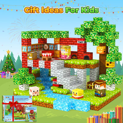 ORZbb 120PCS Magnetic Blocks Kids Games Building Toys for 3 4 5 6 7 8 9 10 11 12 Year Old Boys Girls, Magnetic Tiles Cubes STEM Sensory Toys for Toddler Travel Party Christmas Birthday Gifts