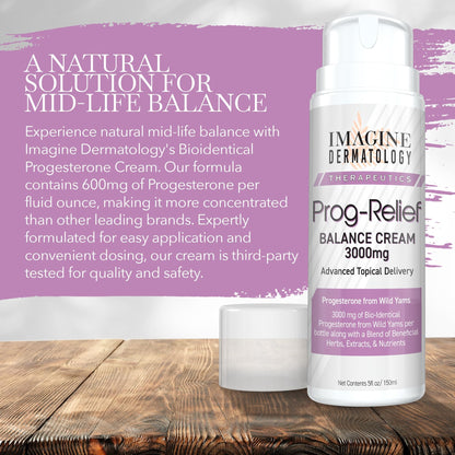 Imagine Dermatology Bio-Identical Progesterone Cream, 50% More - 3000mg, 150 Pump Doses