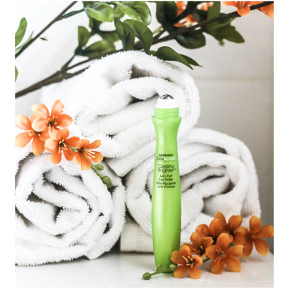 Garnier SkinActive Clearly Brighter Anti-Puff Eye Roller - 15mL (0.5 fl oz) - Cooling Caffeine & Vitamin C Eye Serum