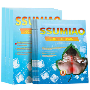ssumiao 18pcs Menthol 4% & Capsaicin 0.25% Pain Relief Patches, 12-Hour Hydrogel Topical Analgesic, Back/Neck/Knee/Shoulder Muscle & Joint Relief, Non-Drowsy, Low-Odor, Individually Wrapped