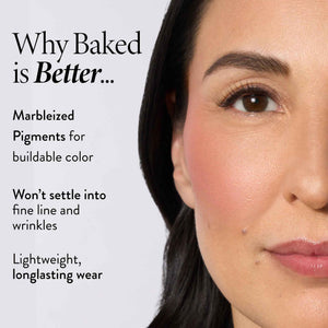 LAURA GELLER NEW YORK Baked Blush-n-Brighten for Mature Skin - 04 Cherry Custard - Powder Blush Won't Settle into Fine Lines - Buildable Natural Finish – Longlasting Formula - Made in Italy