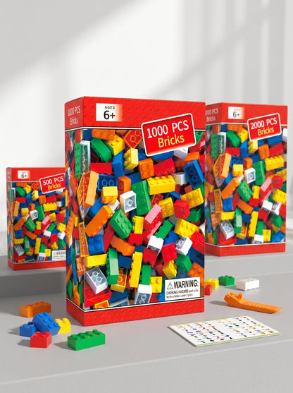 1000 PCS Classic Building Blocks Set, Safe ABS STEM Educational Construction Toy Gift for Kids Ages 3+