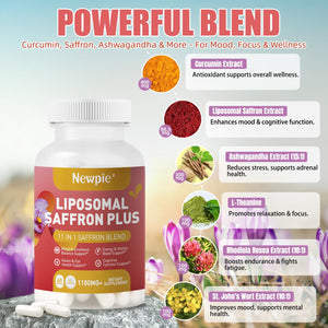 Newpie Saffron Supplements - 100% Pure Saffron Extract Capsules - Natural Mood Enhancer, Supports Eye & Heart Health, Boosts Energy - Premium Supplement for Women & Men（60 Servings (1) NewpieBuy Supplements Australia