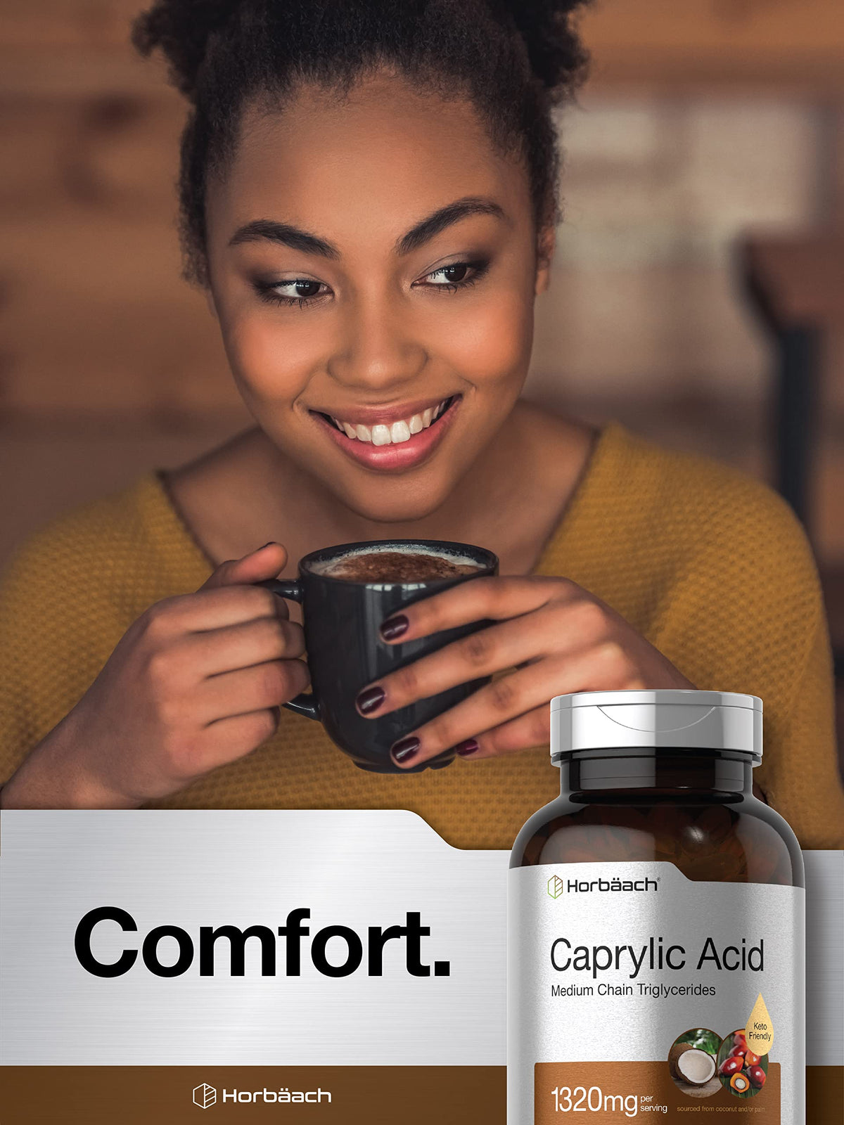 Horbaach Caprylic Acid Supplement 1320mg | 150 Softgel Capsules