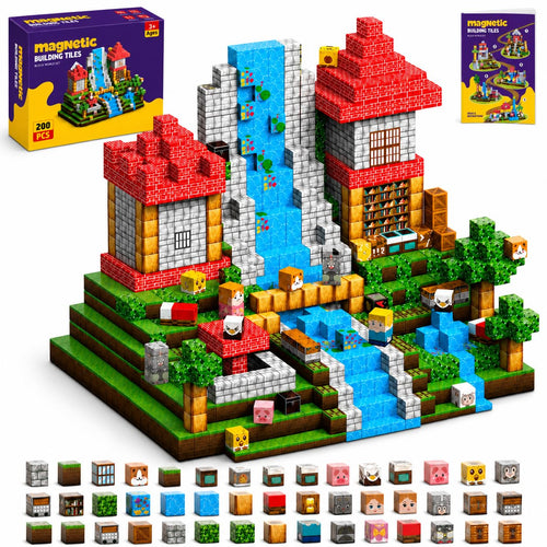 Magnetic Building Blocks 200PCS, 0.8in Stacking Cubes STEM Toy Kids Ages 3+