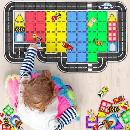 106Pcs Christmas Magnetic Tiles, Magnetic Building Blocks, Preschool Montessori Toys Gift for 3+ Year Old Boys and Girls, Sensory Toys for Kids Aged 3-5 and 4-8, Ideas for Toddler with Autism