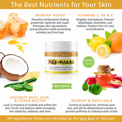 LILY SADO MILK+MANUKA™ Coconut Milk & Manuka Honey Face Moisturizer
