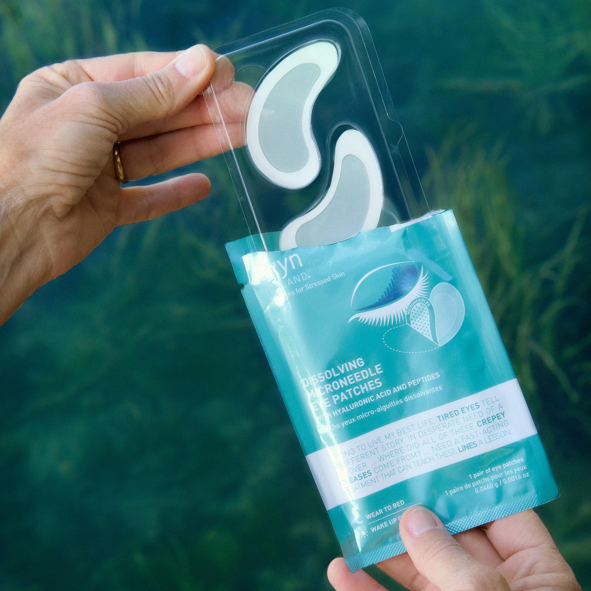 skyn ICELAND Dissolving Microneedle Under-Eye Patches - 39% Hyaluronic Acid & Peptides - No-Slip Overnight Eye Mask (8 Pairs)
