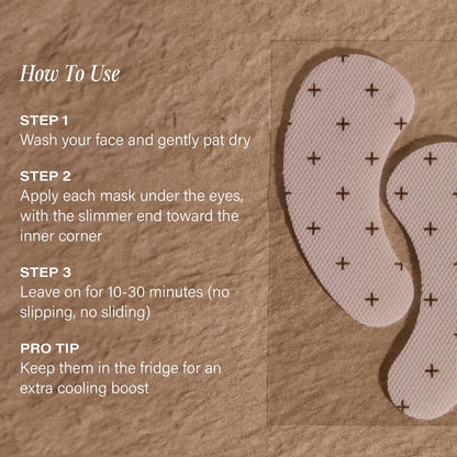 '+ Lux Unfiltered Cooling Under Eye Patches - Anti-Slip Caffeine Infused Korean Eye Mask for Puffiness & Brightening (10 Count)