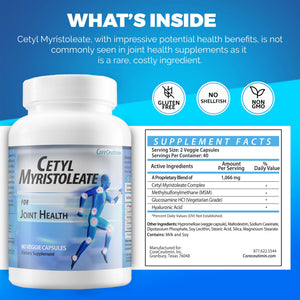 CoreCeutimin Cetyl Myristoleate - Omega 5 Fatty Acid - Ultra Support for Relief from Joint Discomfort and Stiffness - Also Includes Glucosamine, MSM & Hyaluronic Acid - 80 Capsules CoreCeutiminBuy Supplements Australia