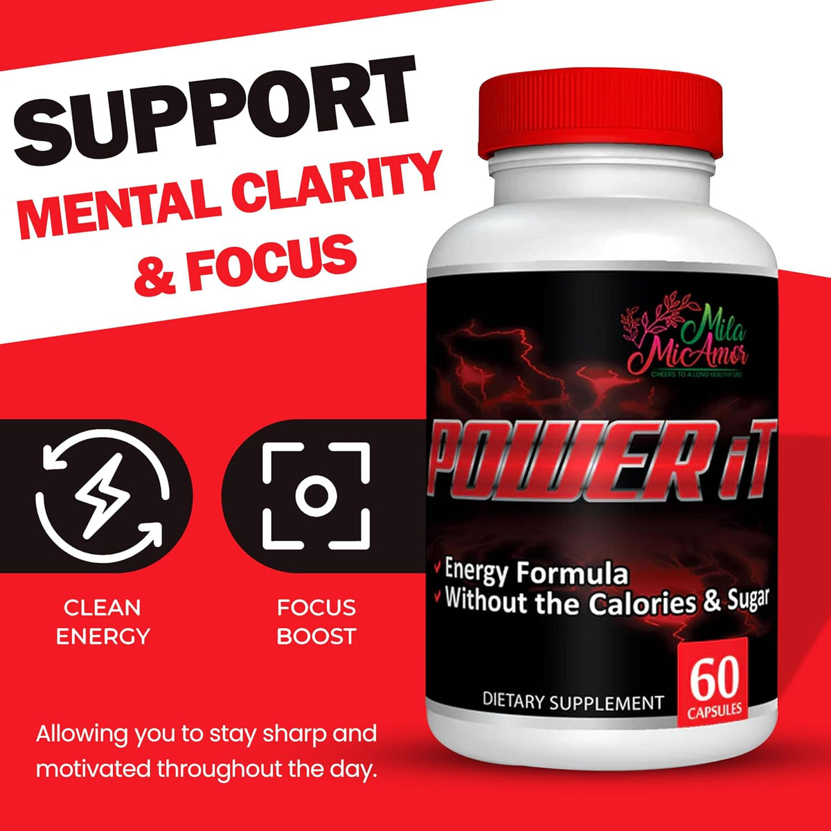 Power It - Daily Wellness Support with Key Ingredients - No Added Sugar - 60 Capsules