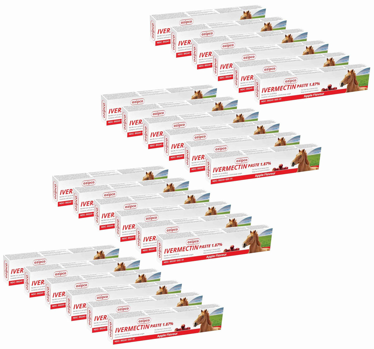 Ivermectin Horse Paste 1.87% - Apple Flavor - 6.08g Syringe for Equine Use Only Up to 1250 LB