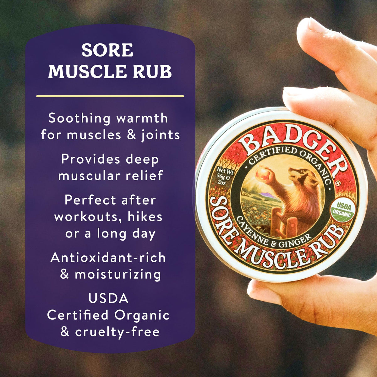 Badger Balm, Sore Muscle Rub - 2 oz
