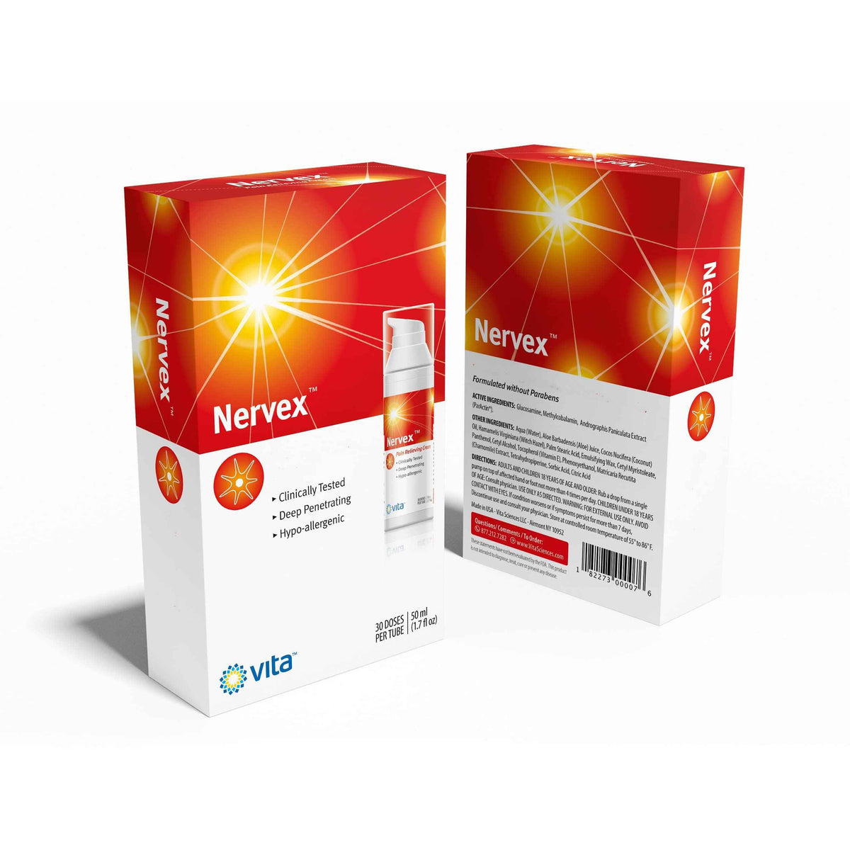 Vita Sciences Nervex Powerful Neuropathy Cream: Advanced Natural Relief for Peripheral Neuropathy, Fibromyalgia, and Fast Comfort Treatment for Feet, Hands, Legs, and Toes