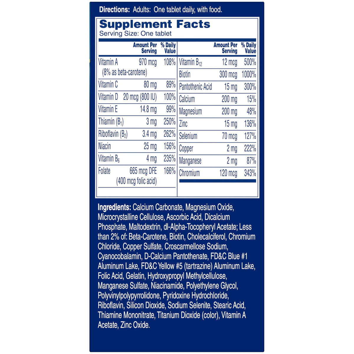 One A Day Men’s Pro Edge Multivitamin, Supplement with Vitamin A,C,D, E and Zinc for Immune Health Support and Magnesium for Healthy Muscle Function, 50 Count