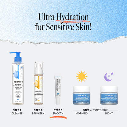 Derma E Hydrating Eye Cream (0.5 oz) – Firming & Lifting Hyaluronic Acid Treatment for Puffy Eyes, Fine Lines & Eyelids
