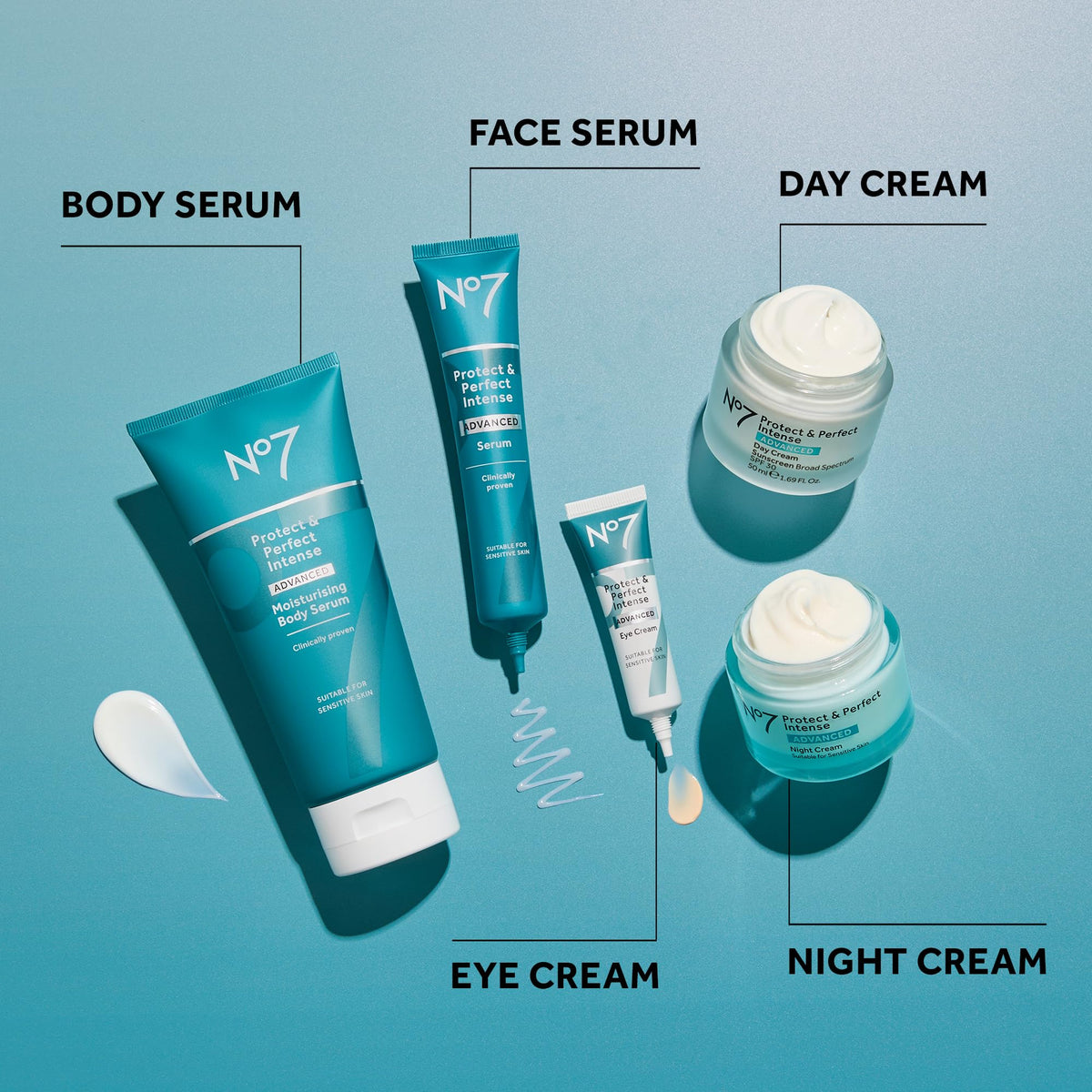 No7 Protect & Perfect Intense Advanced Eye Cream (0.5 fl oz) - Anti-Aging Treatment with Hyaluronic Acid & Shea Butter