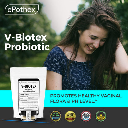 EPOTHEX V-Biotex - Pure L. Crispatus Probiotic Powder | Vaginal Probiotic | Promotes Vaginal & Urinary Health