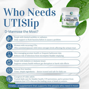 Now New UTI-Slip D Mannose Non GMO Organic Source Powder 130g jar. WellnessPartnersBuy Supplements Australia