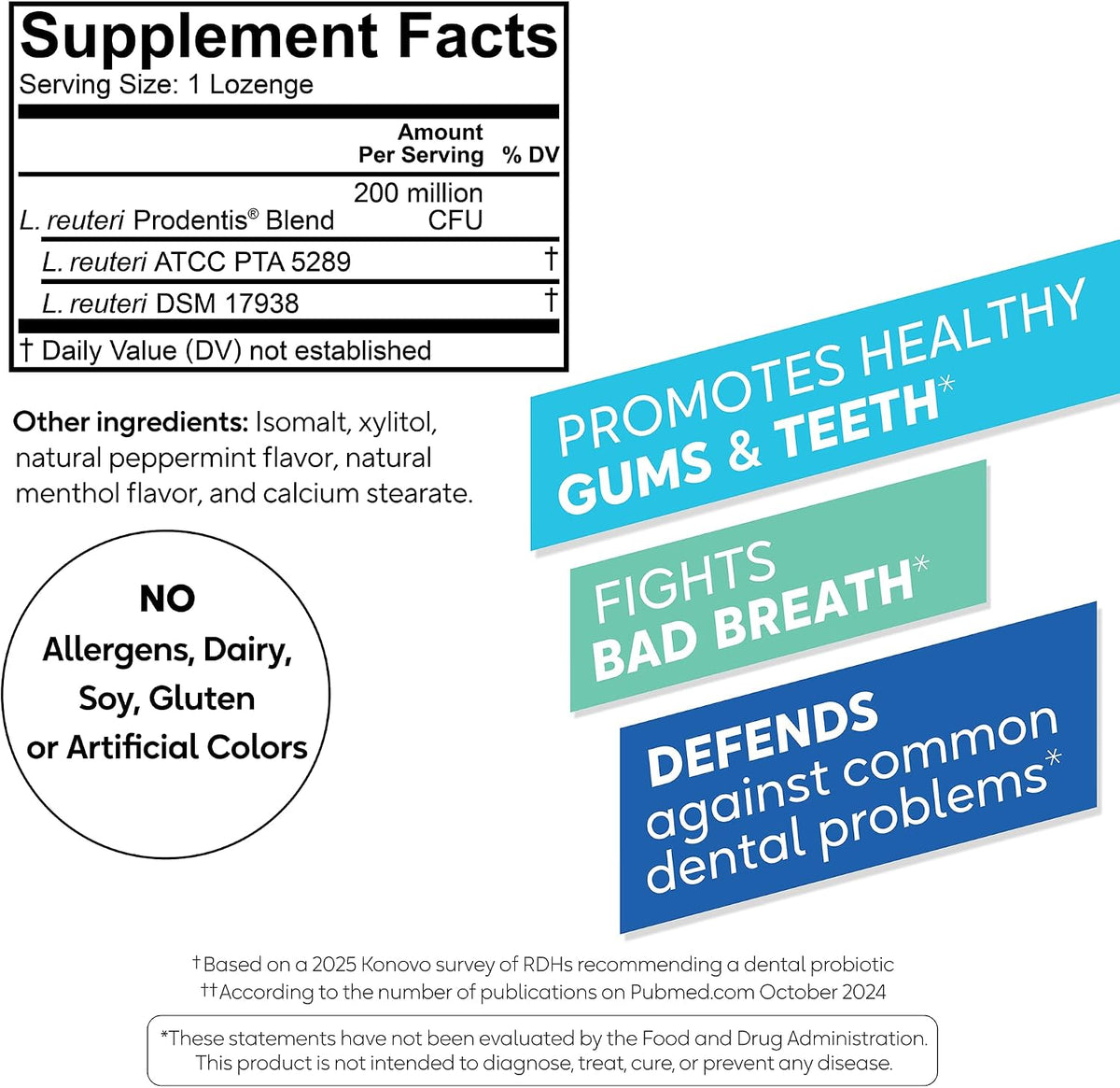 BioGaia Prodentis Oral Probiotics for Teeth & Gums and Bad Breath - Dental Hygienist-Recommended - Promotes Healthy Gums & Improves Oral Health - Fights Bad Breath - Dental Probiotic (3-Pack)