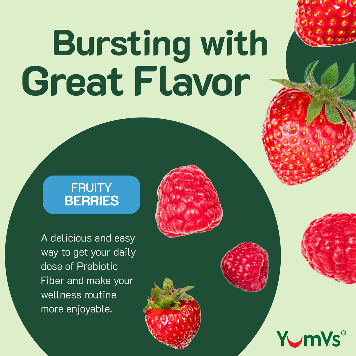YumVs Sugar Free Prebiotic Fiber Gummies for Adults and Kids - Berry Flavor - Kosher Halal 4g High Fiber Supplement for Women and Men - Daily Fiber for Digestive Health (60 Count, 2PK)