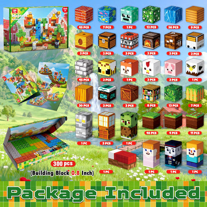 Annexfun 300 PCS Magnetic Blocks - Magnetic Building Blocks, Stacking Magnets for Kids, Sensory Toy for STEM Montessori Sensory Toys for Kids 3+ Boys and Girls Easter Christmas Birthday Gifts