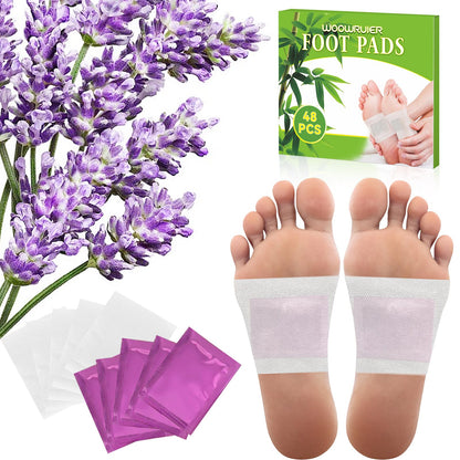 WOOWRUIER 48 Pack Lavender Foot Pads for Home & Travel Use