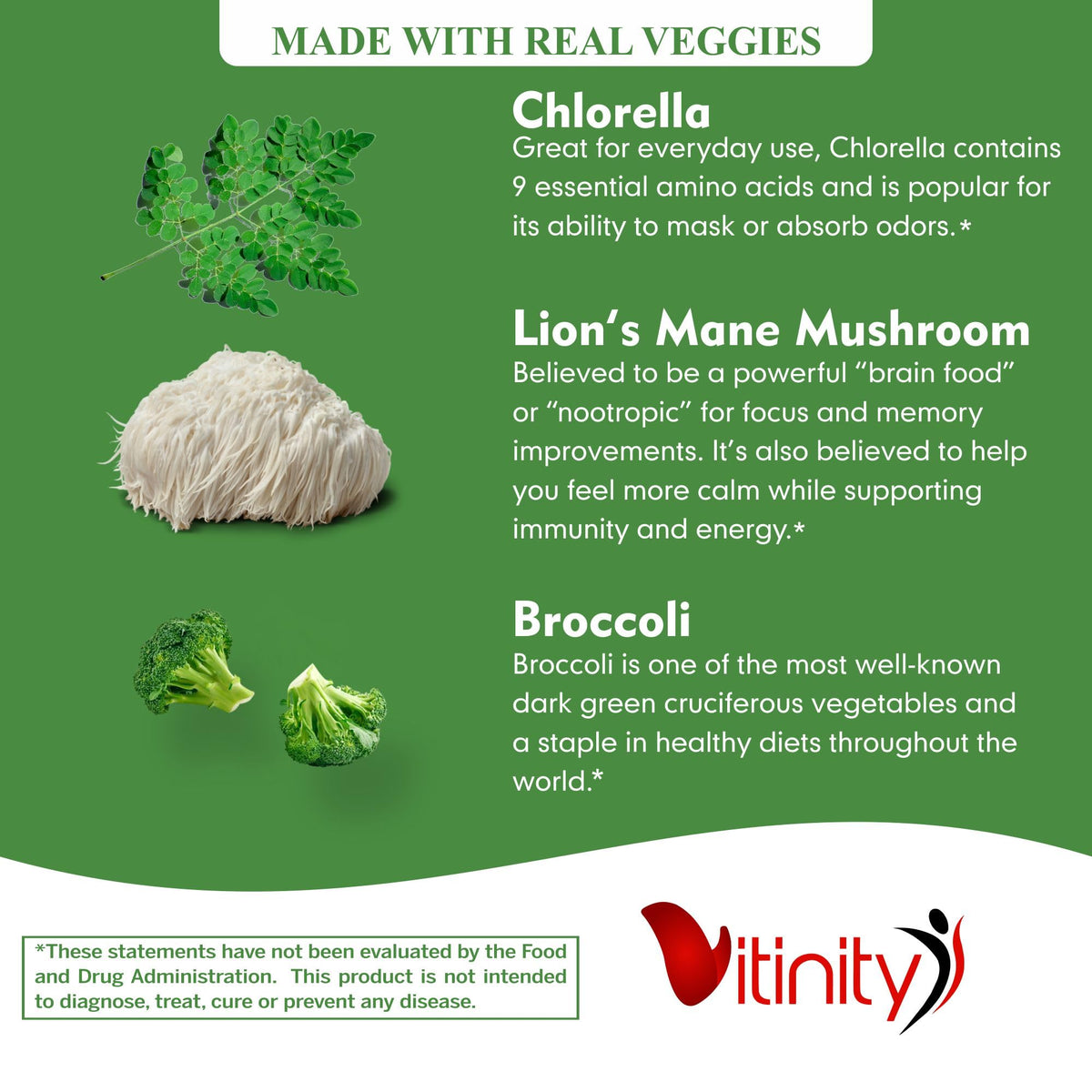 VITINITY Made with Real Super Veggies Delicious Gummy Supplement,Men,Women & Kids