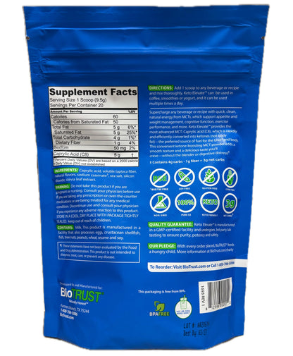 BioTrust C8 MCT Oil Powder - Keto Coffee Creamer for Clean Energy, Hazelnut