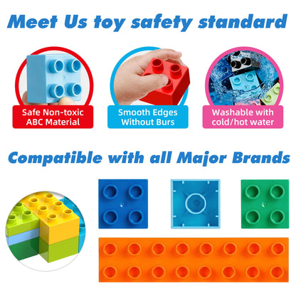 Klobroz Building Blocks for Toddlers 2-5, 171 Pieces Blocks Car Set for Kids Classic Large Building Bricks Compatible with All Major Brands Educational Toys for All Ages