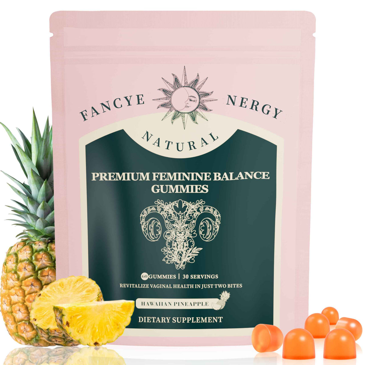 Shytrouy Premium Feminine Balance Gummies for Women - Hawaiian Pineapple Flavor for Women pH Balance & Digestive Health, Immune Support - 58 C