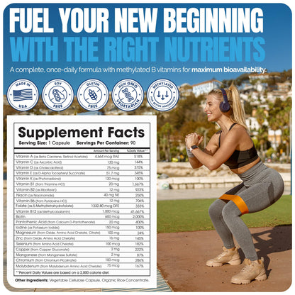 Shiny Leaf Bariatric Multivitamin Without Iron, Methylated B12, 90 Count