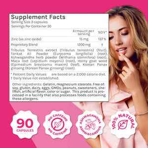 ZENZSUAL Libizenzs – Plant-Based Energy Support Supplement for Women – Caffeine-Free with Maca Root, Ashwagandha & Ginseng – Supports Daily Stamina, Focus & Well-Being – 90 Vegan Capsules ZENZSUALBuy Supplements Australia