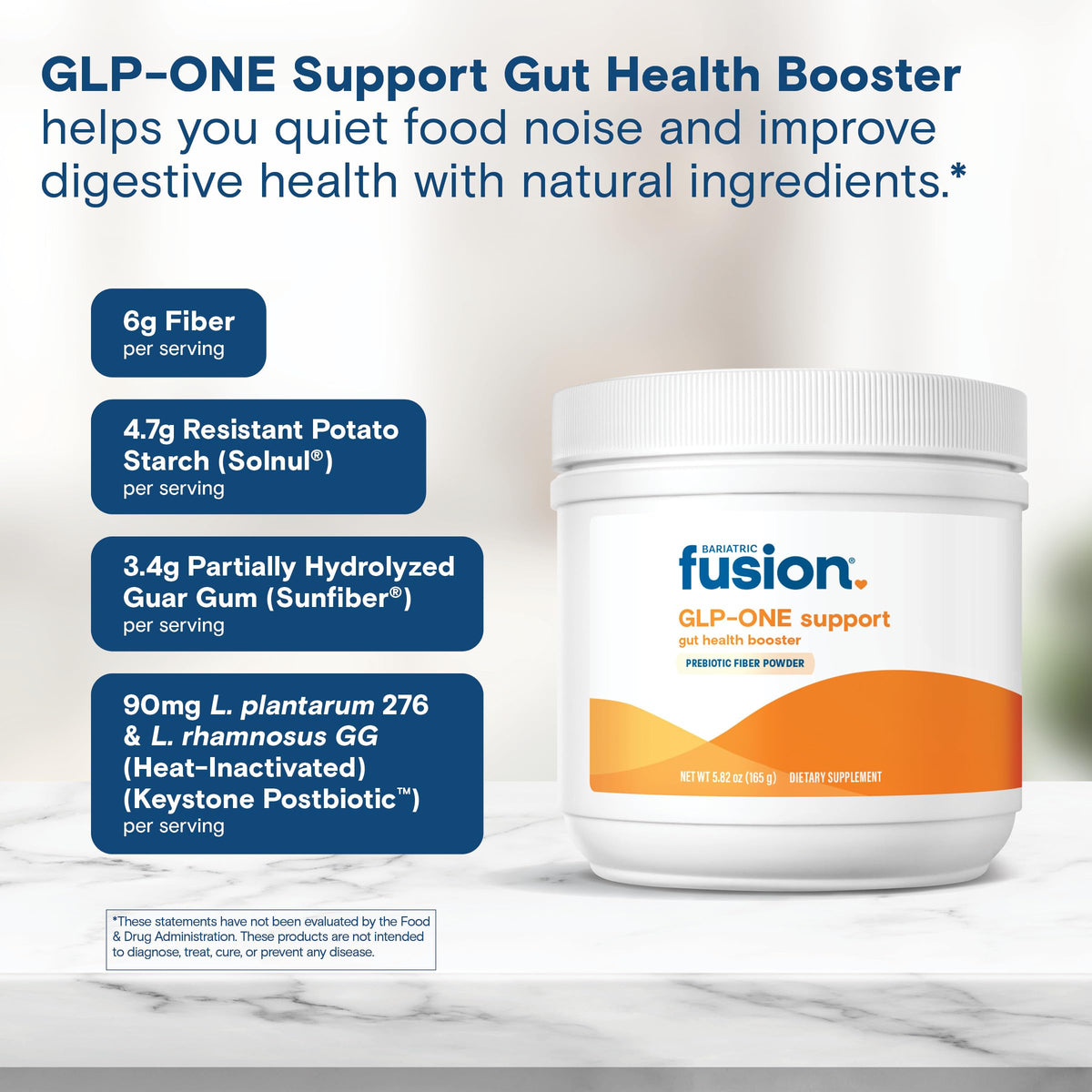 Bariatric Fusion GLP-1 Gut Health Booster | High Fiber GLP1 Booster | Prebiotic Fiber GLP-1 Supplement Powder for Women & Men | 20 Servings