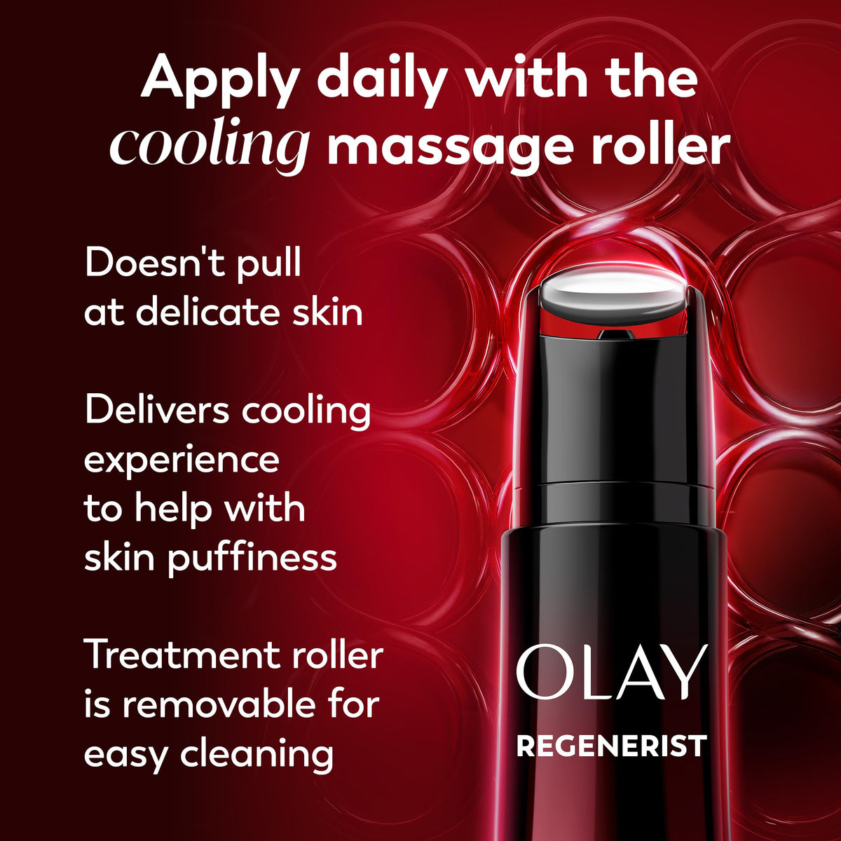 Olay Regenerist Neck and Face Roller – Firming Neck Cream & Anti-Aging Moisturizer with Hexa-Repair Complex and NAD+ (1.7 oz)